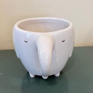 Opalhouse White Ceramic Elephant Mug With Gold Accents.